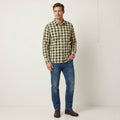 Timberland Men XL Casual Shirt Green Check Cotton Western Long Sleeve Top
