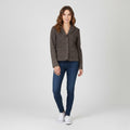 Massimo Dutti Women 40 S Blazer Brown Herringbone Vintage Cotton Cropped Jacket