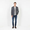 AllSaints Men S Jacket Gray Faded Cotton Linen Range Blazer Single Breasted Top