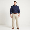Mc Neal Men 56 Trousers Beige Jeremy 2 Cotton Straight Leg Classic Casual Pants