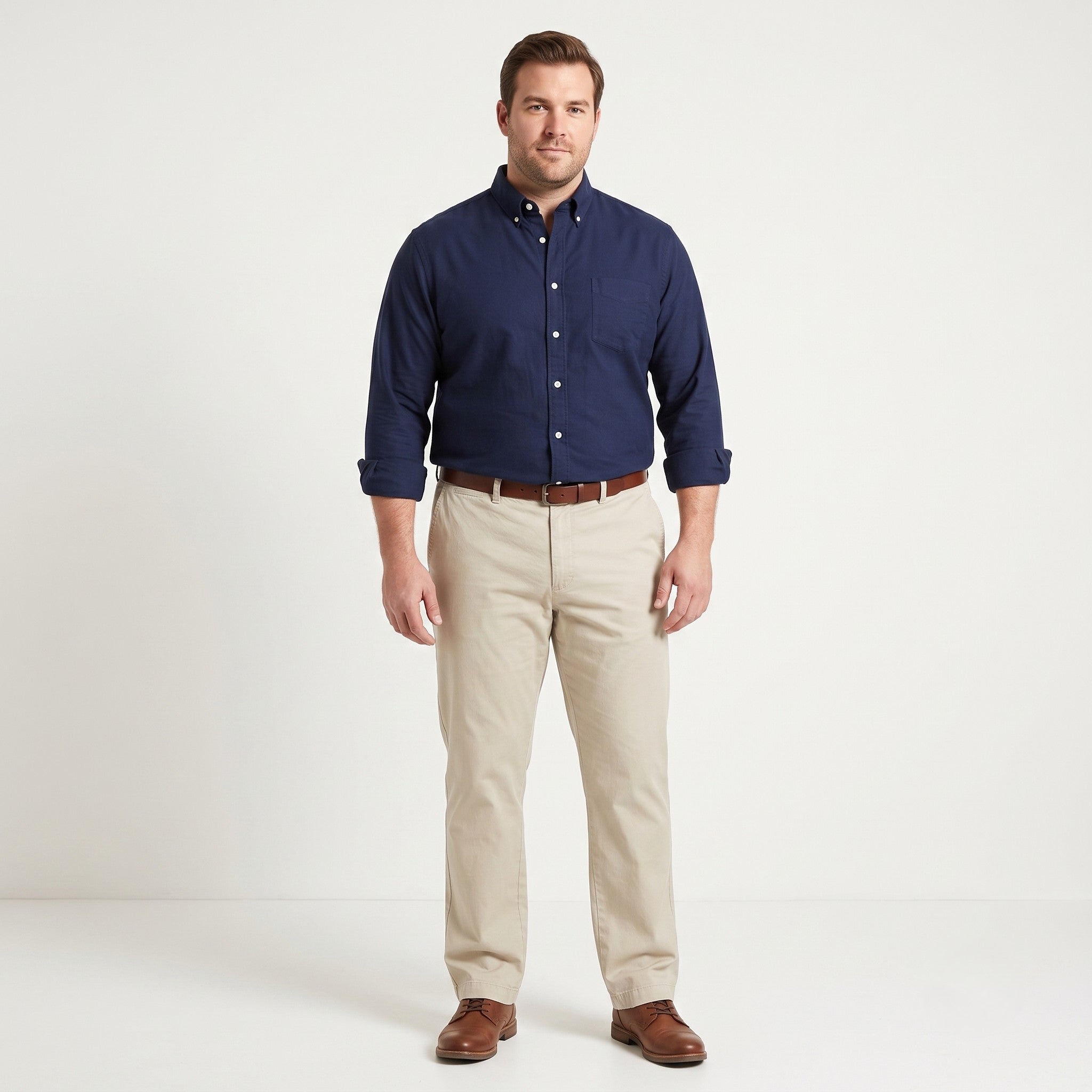 Mc Neal Men 56 Trousers Beige Jeremy 2 Cotton Straight Leg Classic Casual Pants