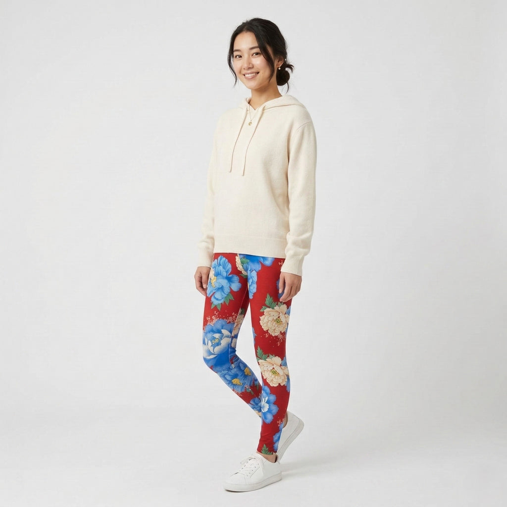Adidas Women 10 S Leggings Multicoloured Floral Print Sportswear Gym Run