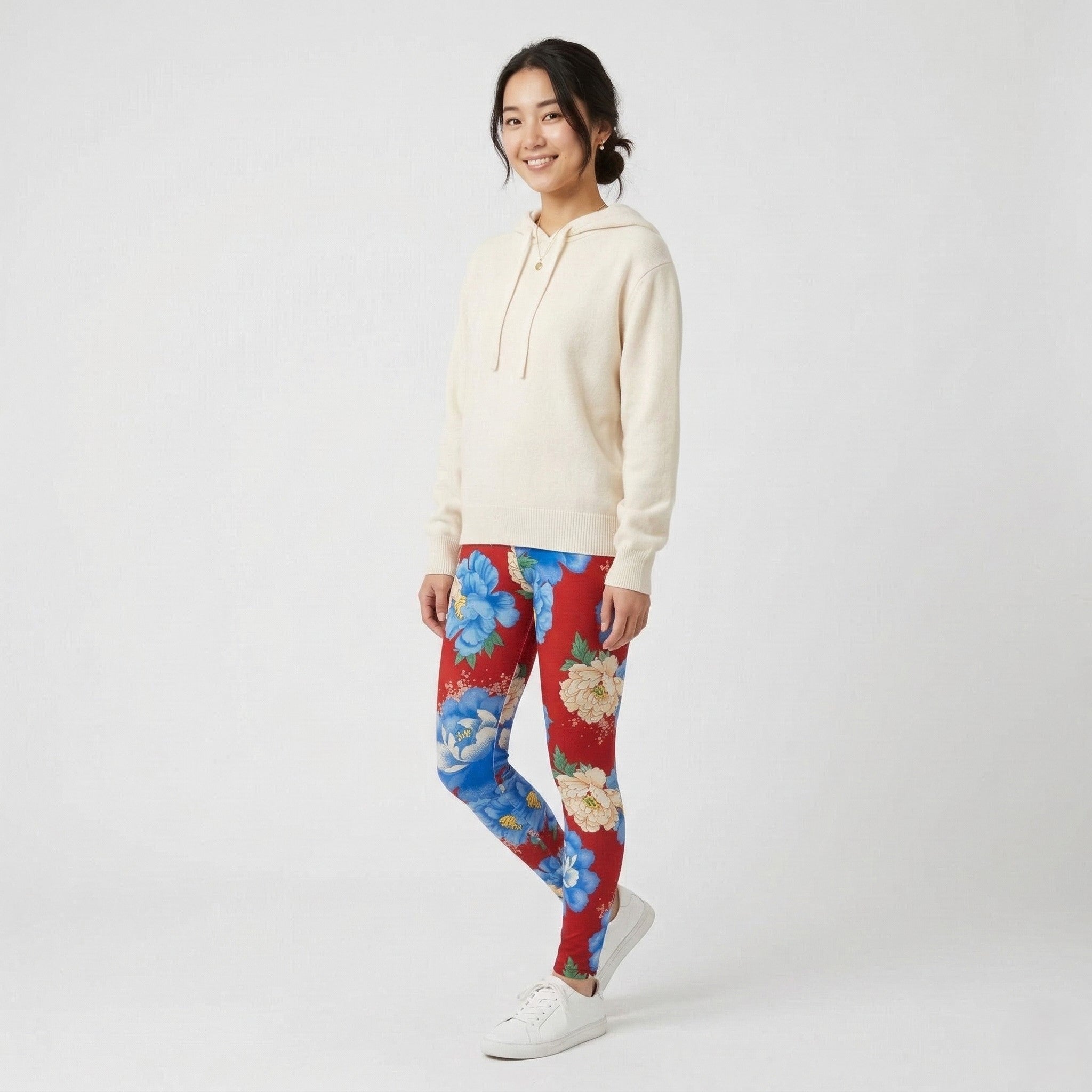 Adidas Women 10 S Leggings Multicoloured Floral Print Sportswear Gym Run