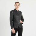 Vintage Women 38 S Jacket Black Leather Biker Ramones Shoulder Pads Top