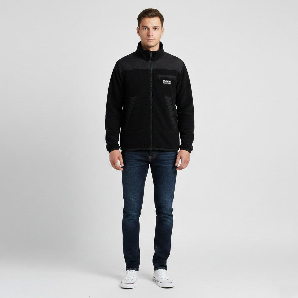 Peak Performance Men S Jacket Black Windstopper Fleece Outdoor Full Zipper Design Sweden Top