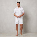 Fila Men L Polo Shirt White Polyester Short Sleeve Detailed Buttons Top