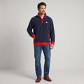 Starling Men L Jumper Navy Blue Collar Zip Neck Pockets Long Sleeve Ocean Gear Top