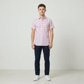 Paul Smith Jeans Men S Casual Shirt Pink Check Cotton Short Sleeve Top