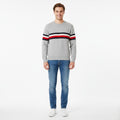 Tommy Hilfiger Men L (M) Jumper Gray Cotton Wool Blend Classic Crew Neck Sweater