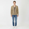 Gabicci Men M Jumper Beige Wool Acrylic Blend V Neck Retro Classic Sweater
