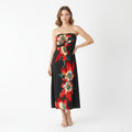 Stella Morgan Women S Midi Dress Black Bandeau Flowral Print Lining Summer
