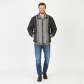Vintage Men 46 56 XXL Cardigan Gray Wool Padded Heavy Detailed Buttons Sweater