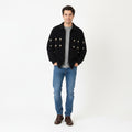 Nihat Trico CNR Men L Cardigan Black Chenille Wool Full Zipper Vintage Sweater