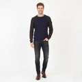 G-Star Raw Men M Jumper Navy Cotton Core Raglan Knit Crew Neck Pull classique