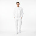 Adidas Men M 180 Jacket White Shiny Bomber Activewear Full Zipper Mesh Lined Top