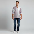 Tommy Hilfiger  Men L Casual Shirt Striped Two Ply Cotton Long Sleeve Top