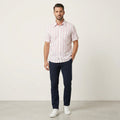 Fila Academy Men XL Casual Shirt White Pink Striped Biella Italy Cotton Top