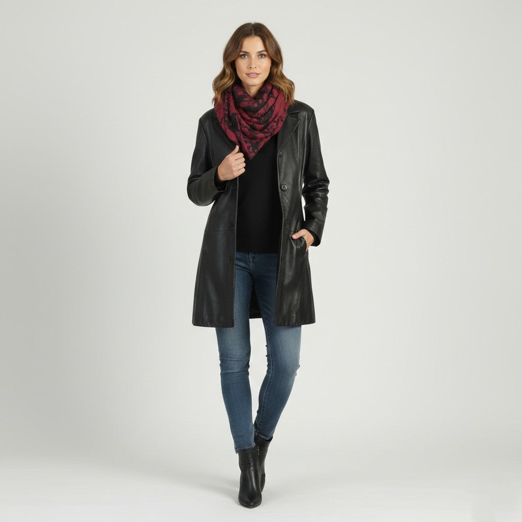 E.B. Company Women 18 44 L Jacket Black Soft leather Single Breasted Classic Vintage Top