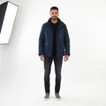 Blue Industry Men M Jacket Padded Navy Full Zipper Pockets Vintage Top