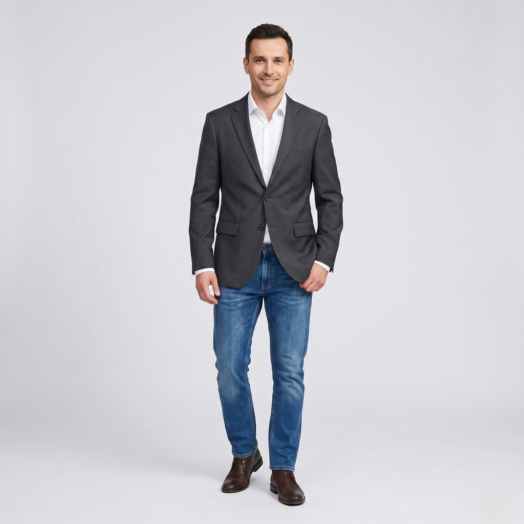 Hugo Boss Men 48 38  Blazer Charcoal 100% Wool The Jam Single Breasted Jacket