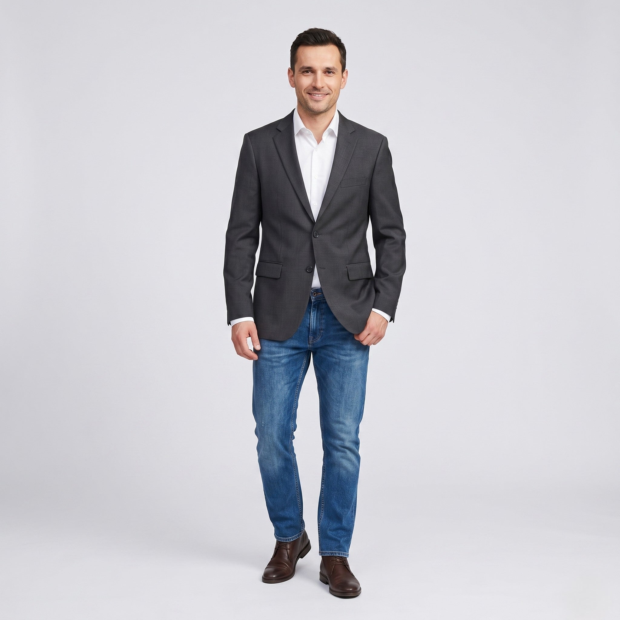 Hugo Boss Men 48 38  Blazer Charcoal 100% Wool The Jam Single Breasted Jacket