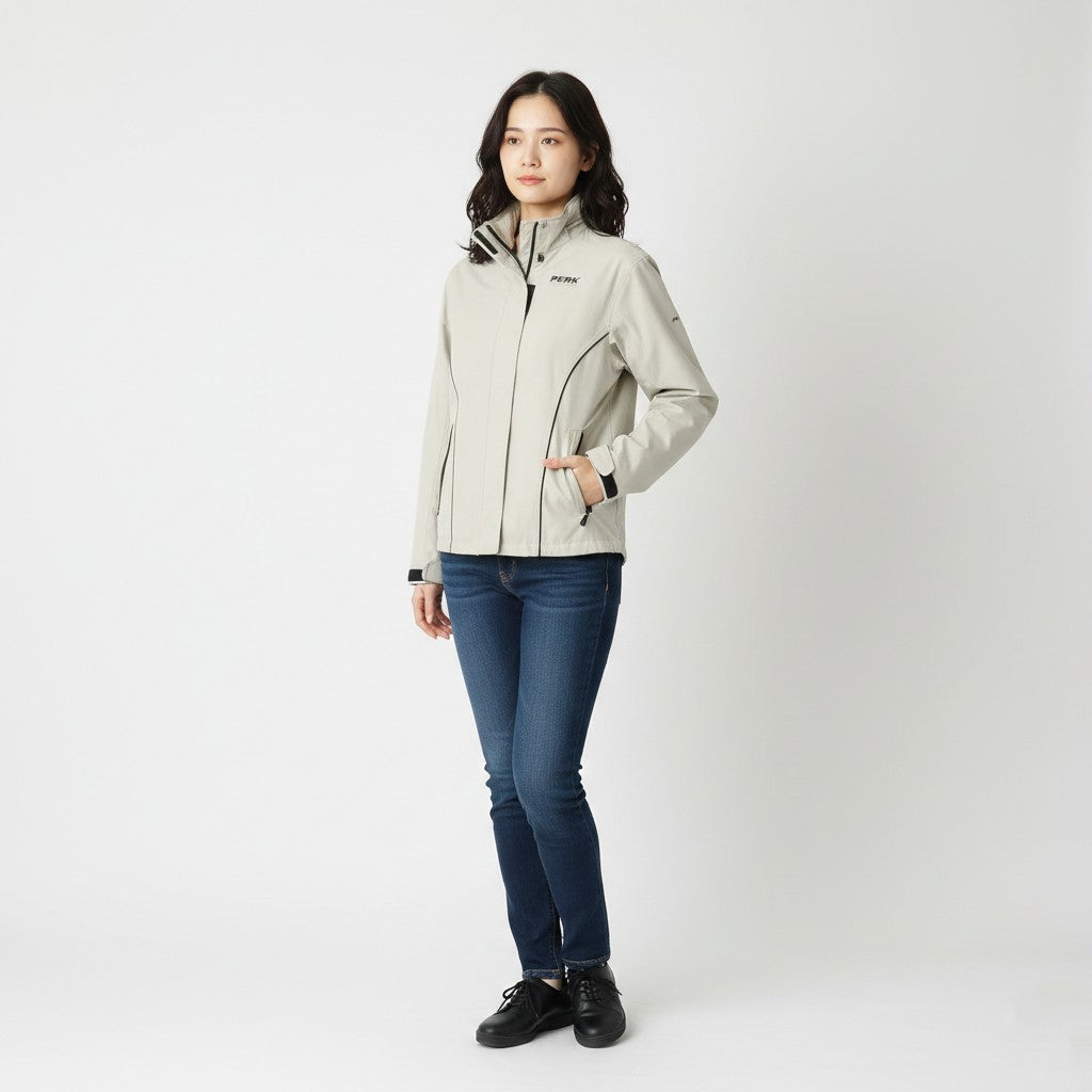 Peak Performance Women M Jacket Beige Gore-Tex  Outdoor Zip Up Lightweight Top