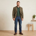 Michel Luzzi Linea Uomo Men 50 40 Blazer Brown Herringbone Vintage Wool Jacket