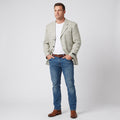 Massaro Men 54 Blazer Cream Checkered Wool Italy Shoulder Pads Single Breasted Jacket