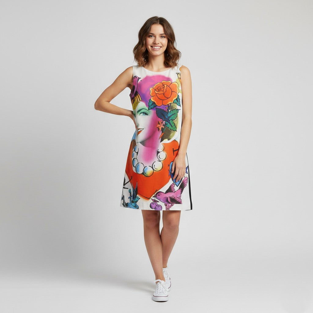 Moschino Cheap And Chic Women 6 8 S Dress Black Mini Printed Classic