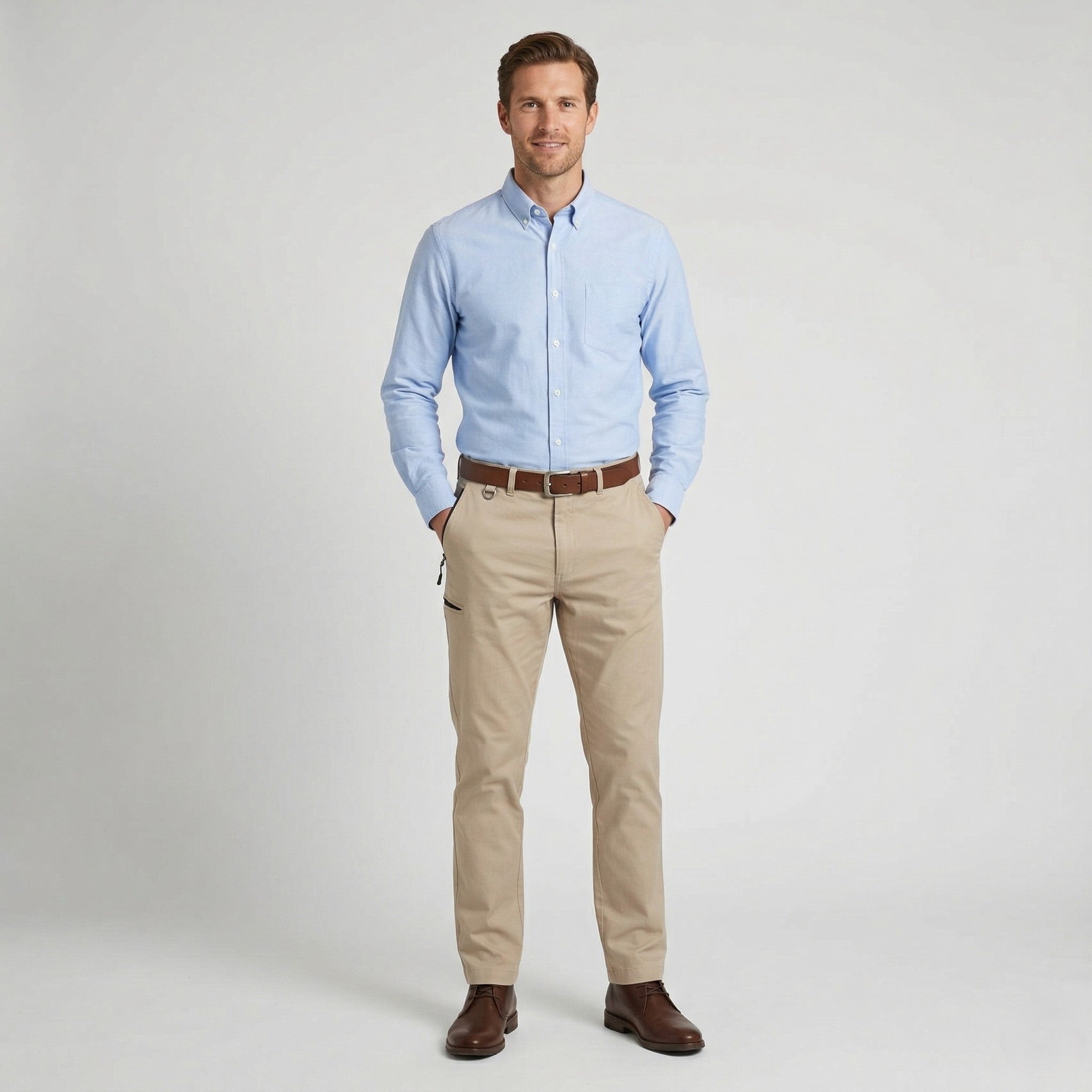Vespa Men 36 52 Trousers Beige 100% Cotton Straight Leg Classic Made in Italy Pants