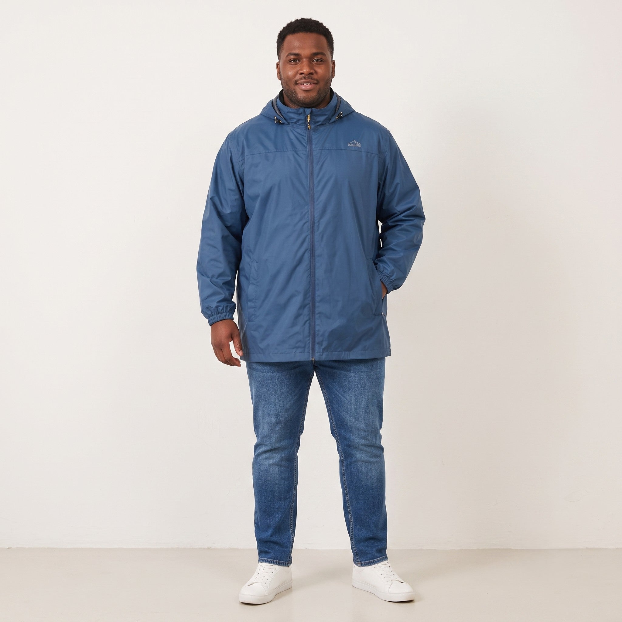 Snowdonia Men 3XL Jacekt Blue Vintage Full Zipper Hood Outwear Outdoor Exploration Top