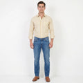 Marconi Collection Men 40 176/182 M Casual Shirt Striped Yellow Cotton Long Sleeve Top