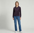 Calvin Klein Womens S Sweatshirt Plum Cotton Shiny Detailed Hooded Top