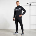 Nike Men M Sweatshirt Black Shiny Vintage Athletic Dept Activewear Track Top