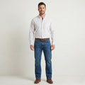 Timberland Men XL Casual Shirt Striped Long Sleeve Cotton Classic White Top