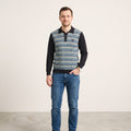 Gabicci Men L (M) Jumper Navy Striped Cotton Blend Collar Stretch Sweater