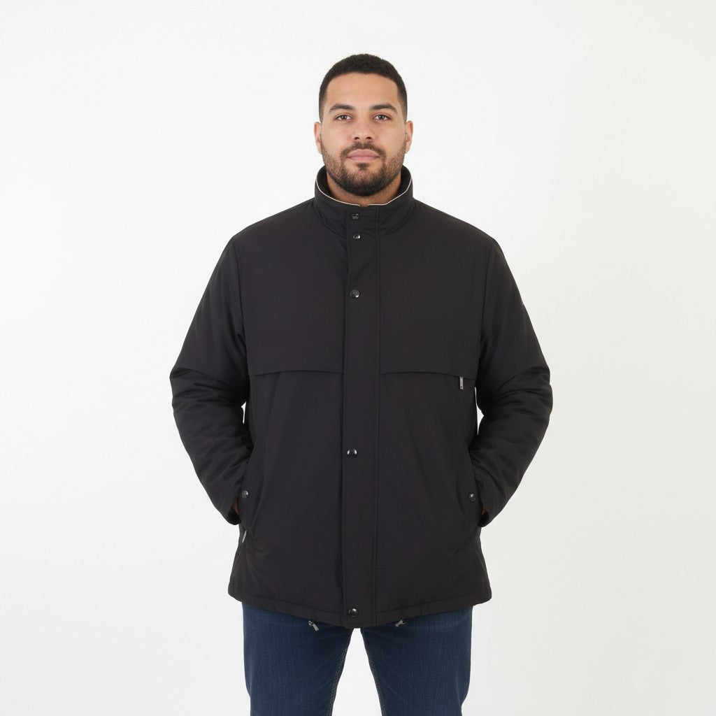 Bugatti Men 56 XXL Jacket Black Lined Zipped Classic Equipped Multi Pocket Top