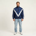 Comfort Men XL Jacket Navy Bomber Nylon Vintage Zip Up Manpower Festival Top