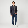 COS Men 50 40 Blazer Navy Striped Wool Vanalba Super 100 Single Breasted Jacket