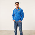 Joma Men L Sweatshirt Blue Shiny England Full Zipper Activewear Sport Track Top