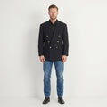 Pierre Cardin Men 40 Blazer Navy Pure New Wool Vintage Double Breasted Jacket