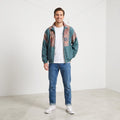 Etirel Men M Bomber Jacket Green Vintage Shiny Nylon Festival Full Zip Sport Top