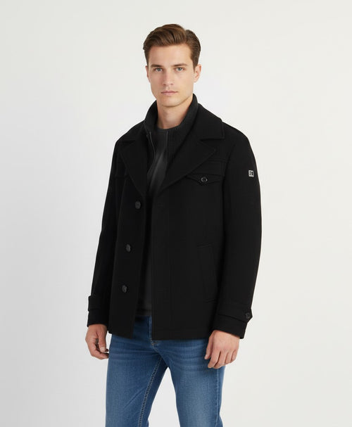 Boss Orange Men 42 52 M Jacket Black Wool Zip Up Classic Thermore Rinnova Ofanta Top