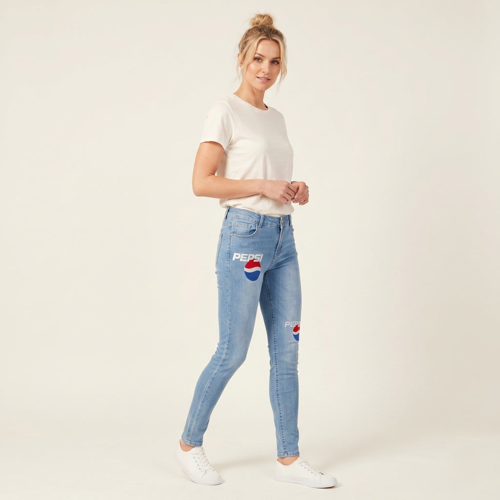 Jeans Wear Women 30 Trousers Denim Jeans Skinny Pepsi Vintage Pants
