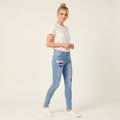 Jeans Wear Women 30 Trousers Denim Jeans Skinny Pepsi Vintage Pants