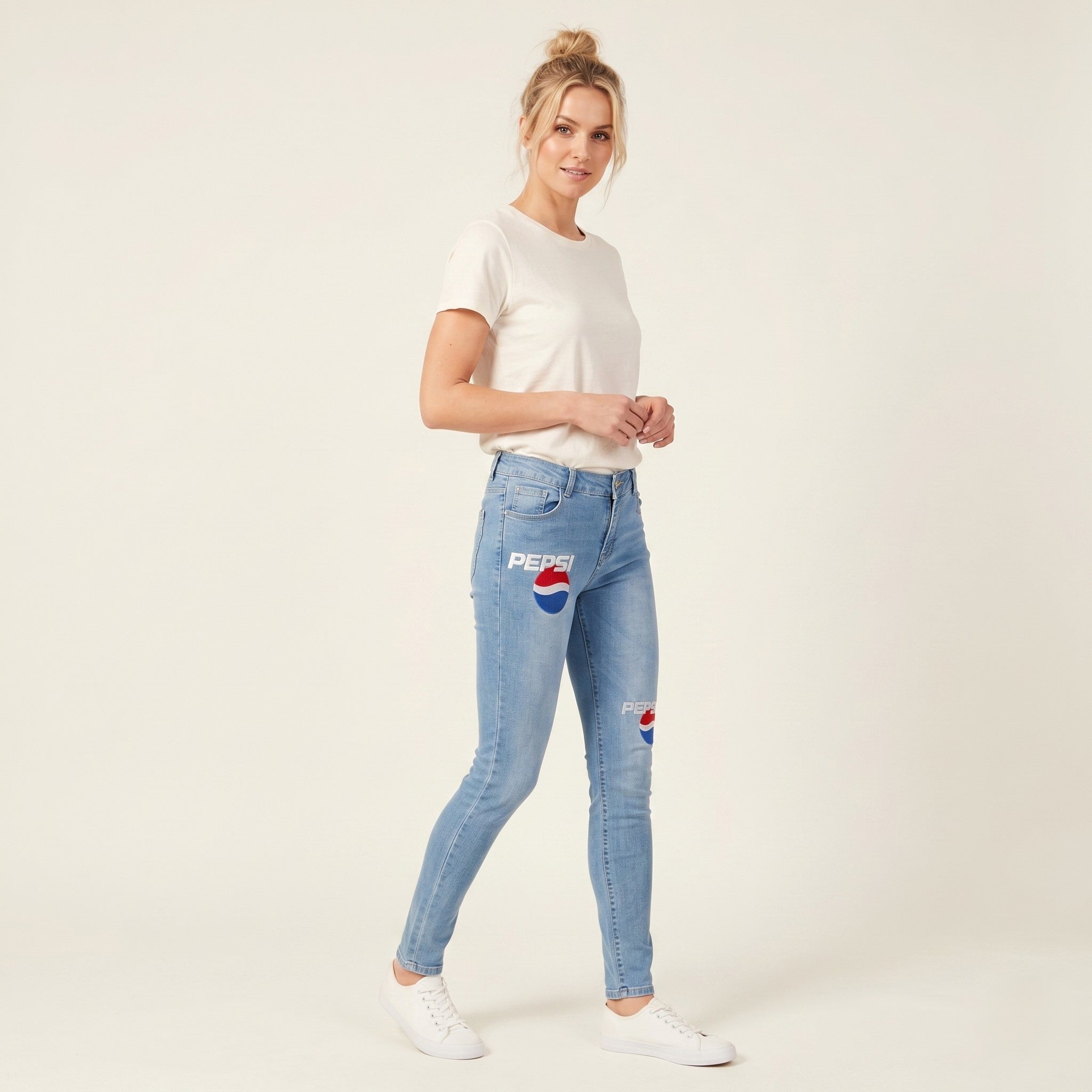 Jeans Wear Women 30 Trousers Denim Jeans Skinny Pepsi Vintage Pants