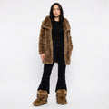 Modell Augustusburg Women M Fur Jacket Brown Wolpryla Pelzimitat Crimlin Jacket
