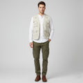 HD Sport & Classic Men L Waistcoat Beige 100% Cotton Multi Pocket Hunting Vest