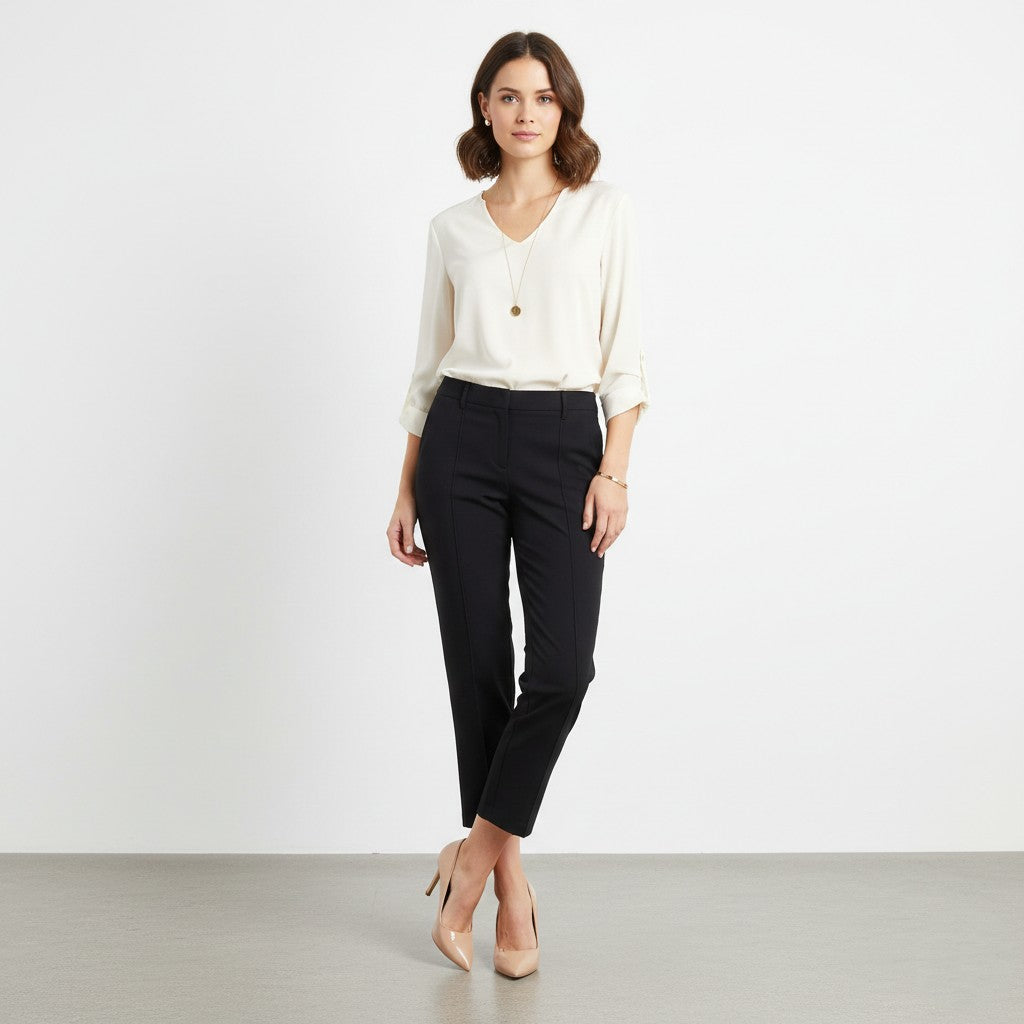 North Sails Women S Cropped Trousers Black Cotton Classic Elegant Pants