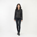 EDC Women S Jacket Black Sheep Leather Biker Soft Designed Ramons Zip Up Top